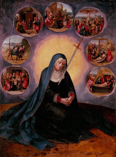Virgin of the Seven Sorrows by Master of Half the Lengths